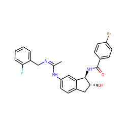 C/C(=N/Cc1ccccc1F)Nc1ccc2c(c1)[C@@H](NC(=O)c1ccc(Br)cc1)[C@H](O)C2 ZINC000473088978