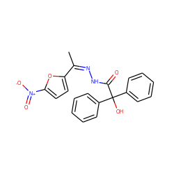 C/C(=N/NC(=O)C(O)(c1ccccc1)c1ccccc1)c1ccc([N+](=O)[O-])o1 ZINC000004697706