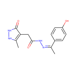 C/C(=N/NC(=O)Cc1c(C)[nH][nH]c1=O)c1ccc(O)cc1 ZINC000013596217