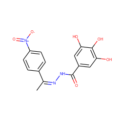 C/C(=N/NC(=O)c1cc(O)c(O)c(O)c1)c1ccc([N+](=O)[O-])cc1 ZINC000005175710