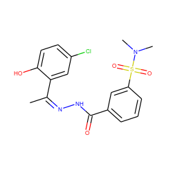 C/C(=N/NC(=O)c1cccc(S(=O)(=O)N(C)C)c1)c1cc(Cl)ccc1O ZINC000103228995