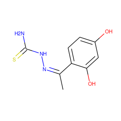 C/C(=N/NC(N)=S)c1ccc(O)cc1O ZINC000100066767