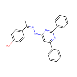 C/C(=N/Nc1cc(-c2ccccc2)nc(-c2ccccc2)n1)c1ccc(O)cc1 ZINC000004595639