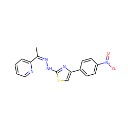 C/C(=N/Nc1nc(-c2ccc([N+](=O)[O-])cc2)cs1)c1ccccn1 ZINC000095578931