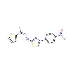 C/C(=N/Nc1nc(-c2ccc([N+](=O)[O-])cc2)cs1)c1cccs1 ZINC000095575457