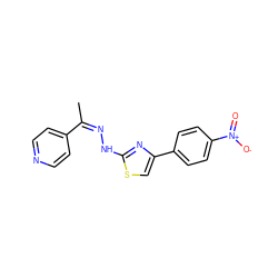 C/C(=N/Nc1nc(-c2ccc([N+](=O)[O-])cc2)cs1)c1ccncc1 ZINC000095573658