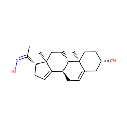 C/C(=N/O)[C@H]1CC=C2[C@@H]3CC=C4C[C@@H](O)CC[C@]4(C)[C@H]3CC[C@@]21C ZINC000013834933