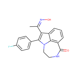 C/C(=N/O)c1c(-c2ccc(F)cc2)n2c3c(cccc13)C(=O)NCC2 ZINC000013584552