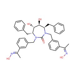 C/C(=N/O)c1cccc(CN2C(=O)N(Cc3cccc(/C(C)=N/O)c3)[C@H](Cc3ccccc3)[C@H](O)[C@@H](O)[C@H]2Cc2ccccc2)c1 ZINC000014908114