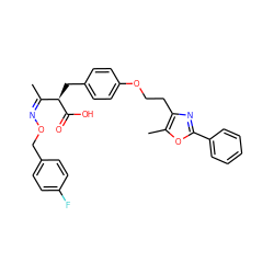 C/C(=N/OCc1ccc(F)cc1)[C@@H](Cc1ccc(OCCc2nc(-c3ccccc3)oc2C)cc1)C(=O)O ZINC000028702622