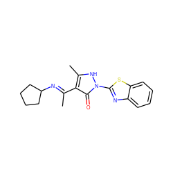 C/C(=N\C1CCCC1)c1c(C)[nH]n(-c2nc3ccccc3s2)c1=O ZINC000013719618