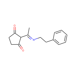 C/C(=N\CCc1ccccc1)C1C(=O)CCC1=O ZINC000101565335