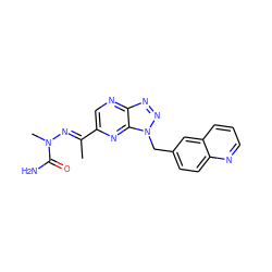 C/C(=N\N(C)C(N)=O)c1cnc2nnn(Cc3ccc4ncccc4c3)c2n1 ZINC000096169171