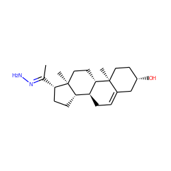 C/C(=N\N)[C@H]1CC[C@H]2[C@@H]3CC=C4C[C@@H](O)CC[C@]4(C)[C@H]3CC[C@]12C ZINC000095606158