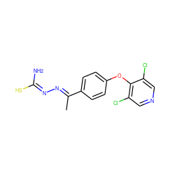 C/C(=N\N=C(/N)S)c1ccc(Oc2c(Cl)cncc2Cl)cc1 ZINC000013469871