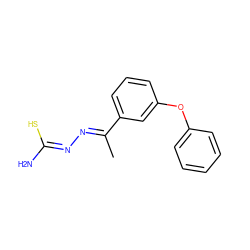 C/C(=N\N=C(\N)S)c1cccc(Oc2ccccc2)c1 ZINC000013580130