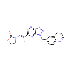 C/C(=N\N1CCOC1=O)c1cnc2nnn(Cc3ccc4ncccc4c3)c2n1 ZINC000096169166