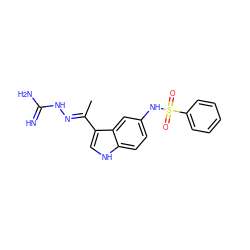 C/C(=N\NC(=N)N)c1c[nH]c2ccc(NS(=O)(=O)c3ccccc3)cc12 ZINC000045284813