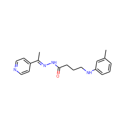 C/C(=N\NC(=O)CCCNc1cccc(C)c1)c1ccncc1 ZINC000004601015