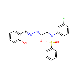 C/C(=N\NC(=O)CN(c1cccc(Cl)c1)S(=O)(=O)c1ccccc1)c1ccccc1O ZINC000016675765