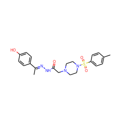 C/C(=N\NC(=O)CN1CCN(S(=O)(=O)c2ccc(C)cc2)CC1)c1ccc(O)cc1 ZINC000036108844