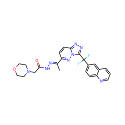 C/C(=N\NC(=O)CN1CCOCC1)c1ccc2nnc(C(F)(F)c3ccc4ncccc4c3)n2n1 ZINC000096169149