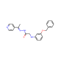 C/C(=N\NC(=O)CNc1cccc(OCc2ccccc2)c1)c1ccncc1 ZINC000201288963