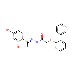 C/C(=N\NC(=O)COc1ccccc1-c1ccccc1)c1ccc(O)cc1O ZINC000101828683