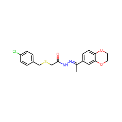 C/C(=N\NC(=O)CSCc1ccc(Cl)cc1)c1ccc2c(c1)OCCO2 ZINC000005282453