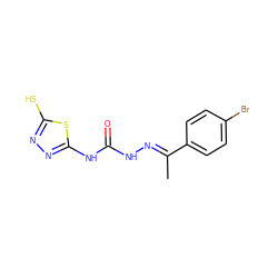 C/C(=N\NC(=O)Nc1nnc(S)s1)c1ccc(Br)cc1 ZINC000028863660