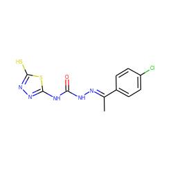 C/C(=N\NC(=O)Nc1nnc(S)s1)c1ccc(Cl)cc1 ZINC000028863656