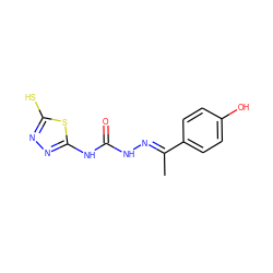 C/C(=N\NC(=O)Nc1nnc(S)s1)c1ccc(O)cc1 ZINC000028863653