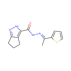 C/C(=N\NC(=O)c1[nH]nc2c1CCC2)c1cccs1 ZINC000008564995