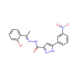 C/C(=N\NC(=O)c1cc(-c2cccc([N+](=O)[O-])c2)[nH]n1)c1ccccc1O ZINC000100254410