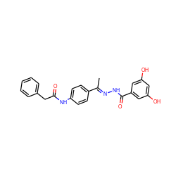 C/C(=N\NC(=O)c1cc(O)cc(O)c1)c1ccc(NC(=O)Cc2ccccc2)cc1 ZINC000015934569