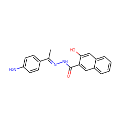 C/C(=N\NC(=O)c1cc2ccccc2cc1O)c1ccc(N)cc1 ZINC000004567934