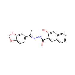 C/C(=N\NC(=O)c1cc2ccccc2cc1O)c1ccc2c(c1)OCO2 ZINC000004587099