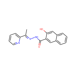 C/C(=N\NC(=O)c1cc2ccccc2cc1O)c1ccccn1 ZINC000004587112