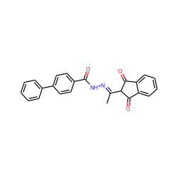 C/C(=N\NC(=O)c1ccc(-c2ccccc2)cc1)C1C(=O)c2ccccc2C1=O ZINC000100317017