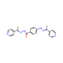 C/C(=N\NC(=O)c1ccc(N/N=C(\C)c2ccncc2)cc1)c1ccncc1 ZINC000004863557