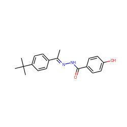 C/C(=N\NC(=O)c1ccc(O)cc1)c1ccc(C(C)(C)C)cc1 ZINC000016045124