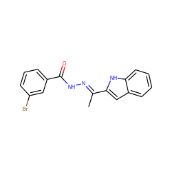 C/C(=N\NC(=O)c1cccc(Br)c1)c1cc2ccccc2[nH]1 ZINC000095561090