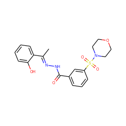 C/C(=N\NC(=O)c1cccc(S(=O)(=O)N2CCOCC2)c1)c1ccccc1O ZINC000013004738