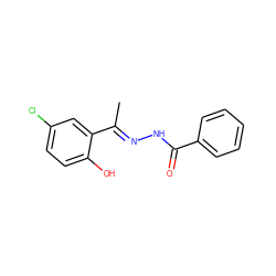 C/C(=N\NC(=O)c1ccccc1)c1cc(Cl)ccc1O ZINC000004675935