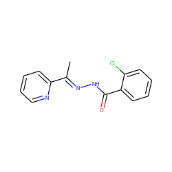 C/C(=N\NC(=O)c1ccccc1Cl)c1ccccn1 ZINC000004587878