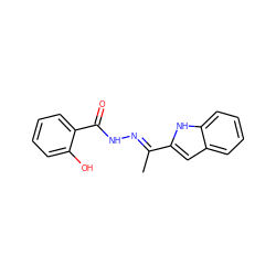 C/C(=N\NC(=O)c1ccccc1O)c1cc2ccccc2[nH]1 ZINC000095559596