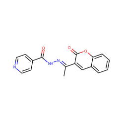 C/C(=N\NC(=O)c1ccncc1)c1cc2ccccc2oc1=O ZINC000004728934