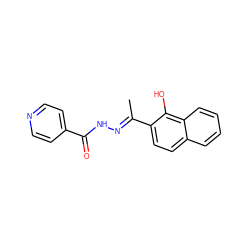 C/C(=N\NC(=O)c1ccncc1)c1ccc2ccccc2c1O ZINC000100133939