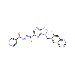 C/C(=N\NC(=O)c1ccncc1)c1cnc2nnn(Cc3cc4cccnc4cc3F)c2n1 ZINC000068248437