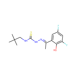 C/C(=N\NC(=S)NCC(C)(C)C)c1cc(F)cc(F)c1O ZINC000018206008